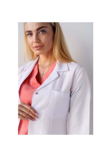 Gömlek Yaka Ceket Boy Beyaz Kadın Doktor Öğretmen Laboratuvar Önlüğü modelleri