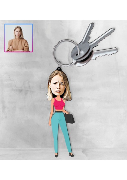 Kişiye Özel Karikatür Tasarım Anahtarlık 97192