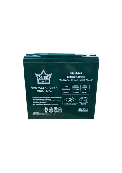 Jel Akü 6'lı Set 12V 24Ah Yüksek Performans Elektrikli Bisiklet ve Motosiklet Uyumlu modelleri