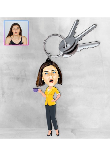 Kişiye Özel Karikatür Tasarım Anahtarlık 97325