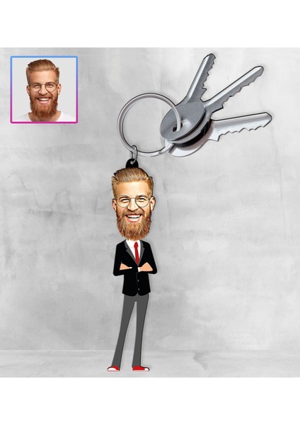 Kişiye Özel Karikatür Tasarım Anahtarlık 97317