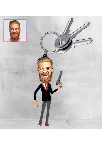 Kişiye Özel Karikatür Tasarım Anahtarlık 97316