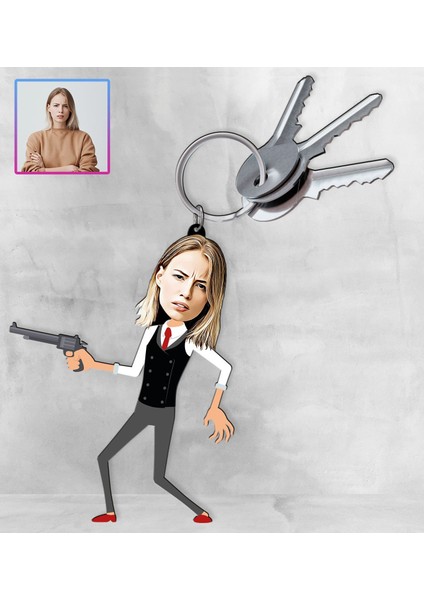 Kişiye Özel Karikatür Tasarım Anahtarlık 97298