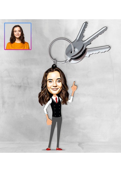 Kişiye Özel Karikatür Tasarım Anahtarlık 97296