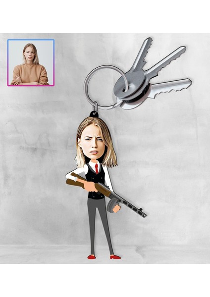 Kişiye Özel Karikatür Tasarım Anahtarlık 97295