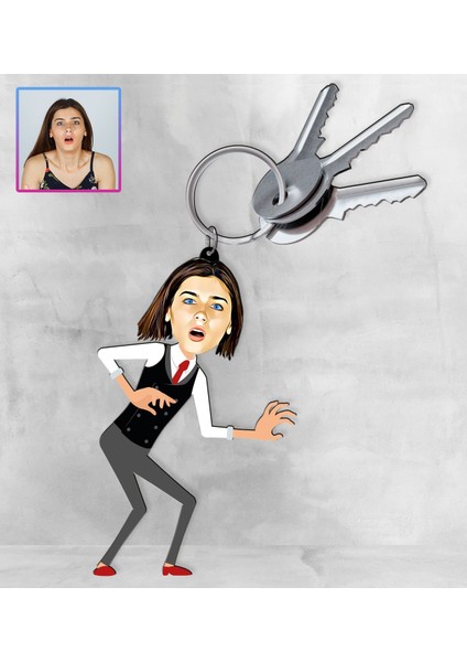 Kişiye Özel Karikatür Tasarım Anahtarlık 97289