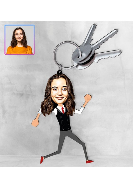 Kişiye Özel Karikatür Tasarım Anahtarlık 97287