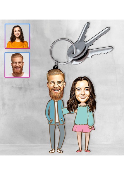 Kişiye Özel Karikatür Tasarım Anahtarlık 97276