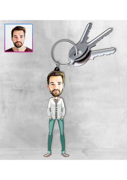 Kişiye Özel Karikatür Tasarım Anahtarlık 97267