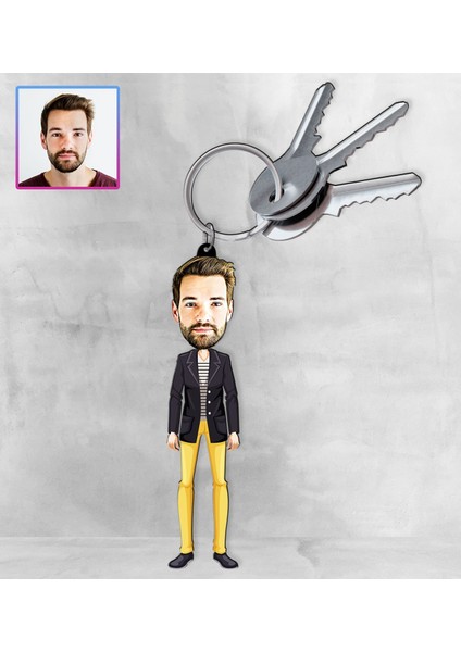 Kişiye Özel Karikatür Tasarım Anahtarlık 97258