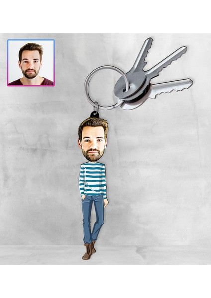 Kişiye Özel Karikatür Tasarım Anahtarlık 97257