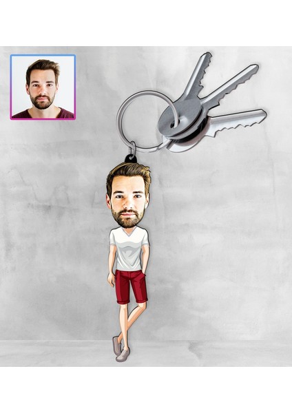 Kişiye Özel Karikatür Tasarım Anahtarlık 97254