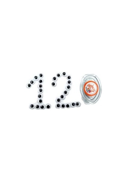 Oynar Göz 12 mm Siyah Beyaz Renk 1 Adet Sanatsal Kullanım için Kapsül