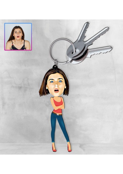 Kişiye Özel Karikatür Tasarım Anahtarlık 97247
