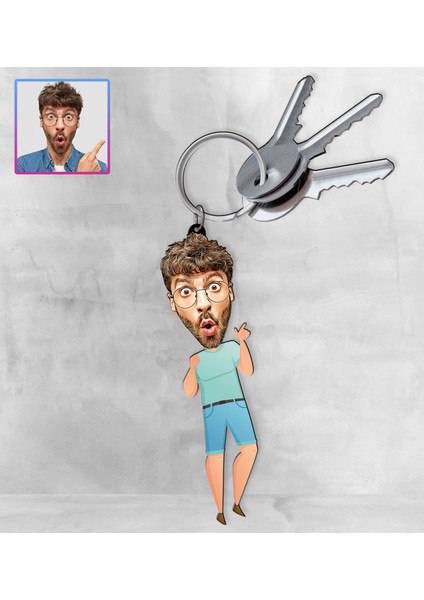 Kişiye Özel Karikatür Tasarım Anahtarlık 97230