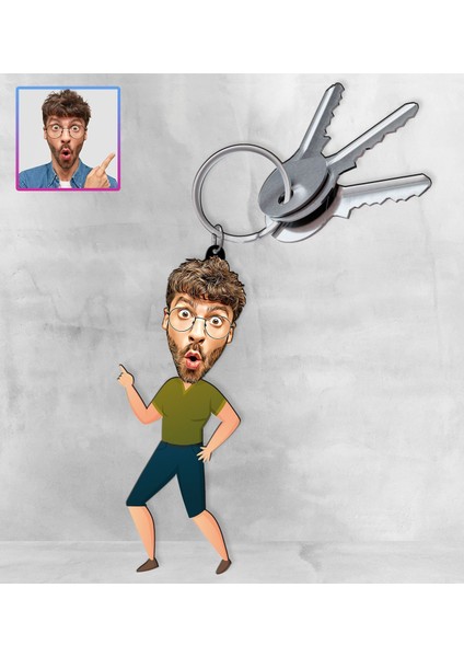 Kişiye Özel Karikatür Tasarım Anahtarlık 97226