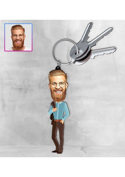 Kişiye Özel Karikatür Tasarım Anahtarlık 97223