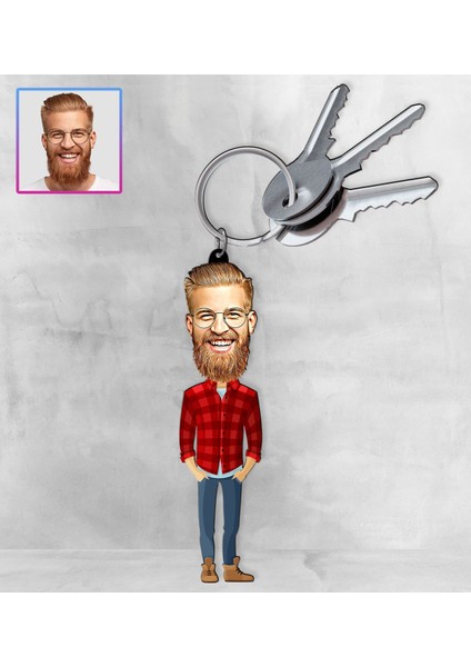 Kişiye Özel Karikatür Tasarım Anahtarlık 97221