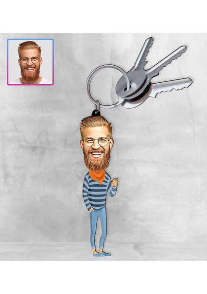 Kişiye Özel Karikatür Tasarım Anahtarlık 97220