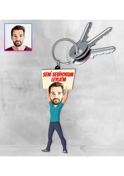 Kişiye Özel Karikatür Tasarım Anahtarlık 97216