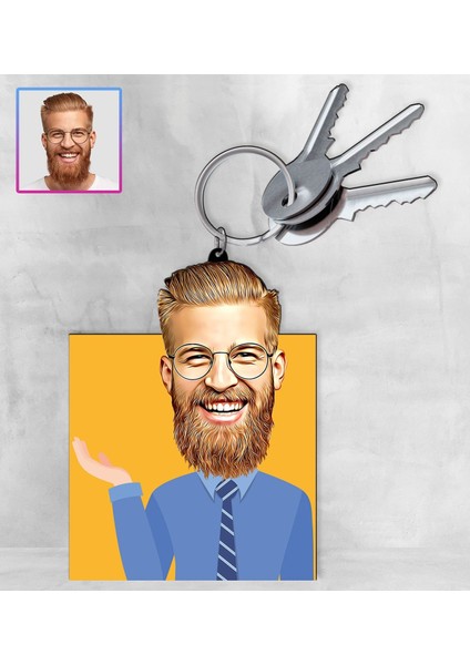 Kişiye Özel Karikatür Tasarım Anahtarlık 97204