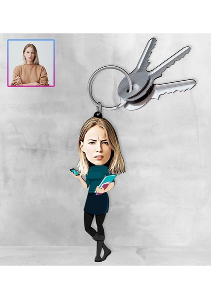 Kişiye Özel Karikatür Tasarım Anahtarlık 97202