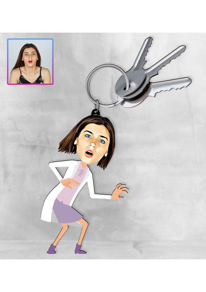 Kişiye Özel Karikatür Tasarım Anahtarlık 97198