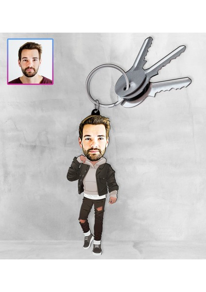 Kişiye Özel Karikatür Tasarım Anahtarlık 97186