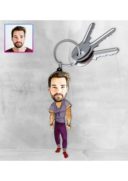 Kişiye Özel Karikatür Tasarım Anahtarlık 97185