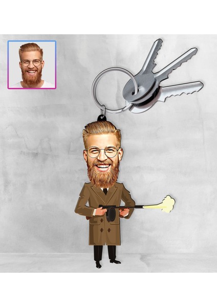 Kişiye Özel Karikatür Tasarım Anahtarlık 97157