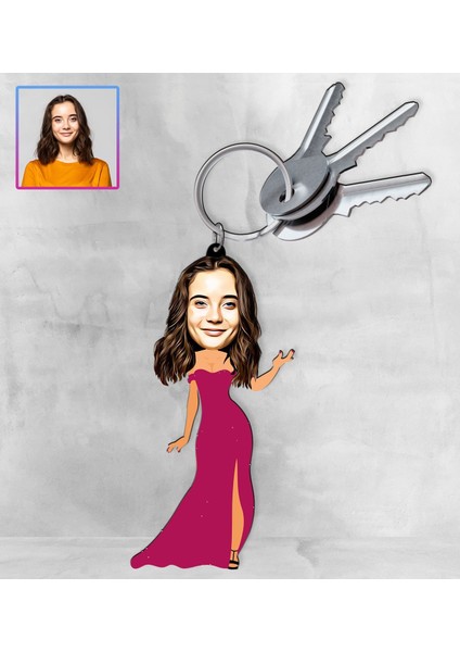 Kişiye Özel Karikatür Tasarım Anahtarlık 97155