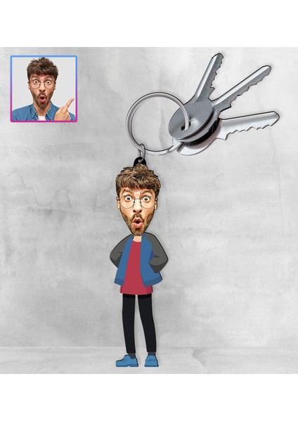 Kişiye Özel Karikatür Tasarım Anahtarlık 97151