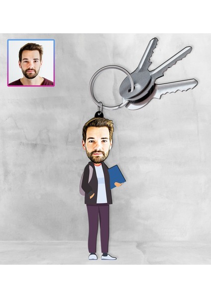 Kişiye Özel Karikatür Tasarım Anahtarlık 97146