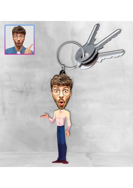 Kişiye Özel Karikatür Tasarım Anahtarlık 97144