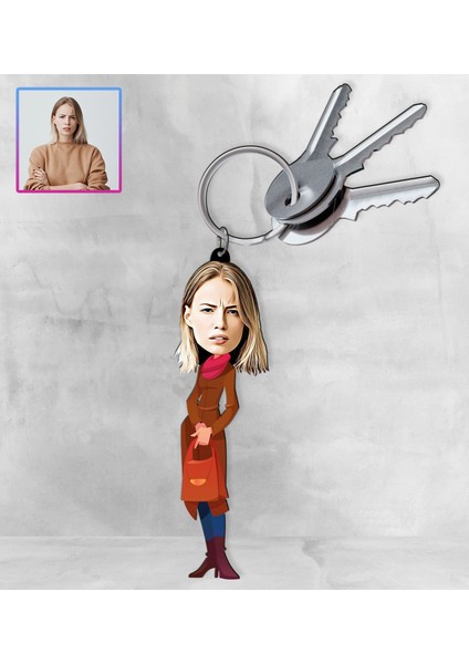 Kişiye Özel Karikatür Tasarım Anahtarlık 97143