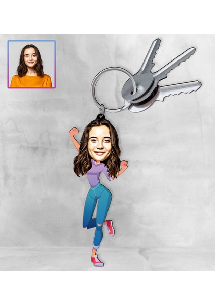 Kişiye Özel Karikatür Tasarım Anahtarlık 97142
