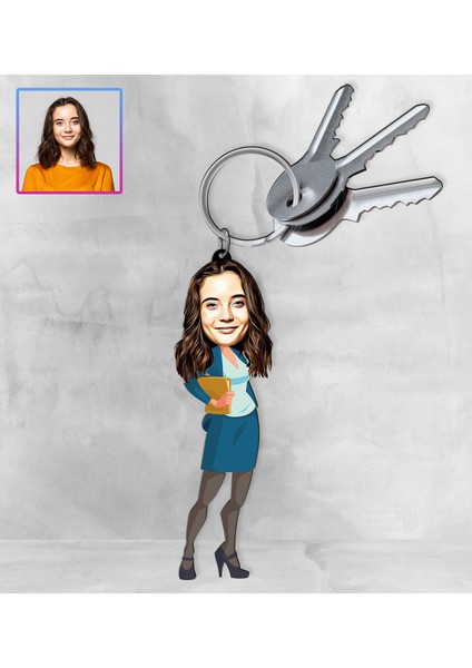 Kişiye Özel Karikatür Tasarım Anahtarlık 97136