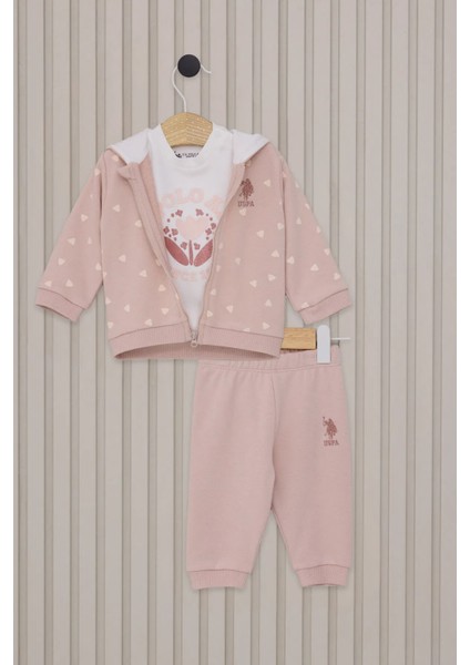 Toz Pembe Kız Bebek 3'lü Takım