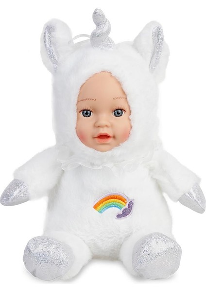 Gerçek Yüzlü Unicorn Peluş Bebek 25 Cm.