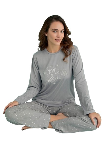 Mihra 191102-22 Sandy Gri Pijama Takımı