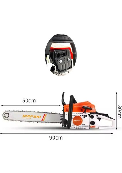 Motorlu Testere Orman Motoru Bıçkı Benzinli Testere 13 Hp Çift Egzozlu 62CC
