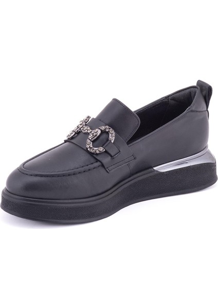 2451401k Kadın Deri Tokalı Ayakkabı - Siyah Rugan - 36 fırsatları