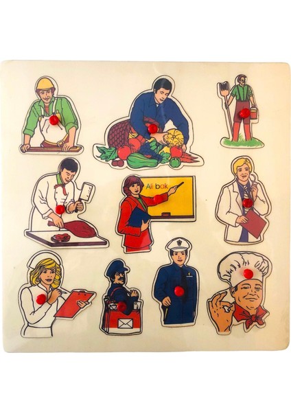 Meslekler Puzzle Kuplu 33X33CM Anaokulu Malzemeleri