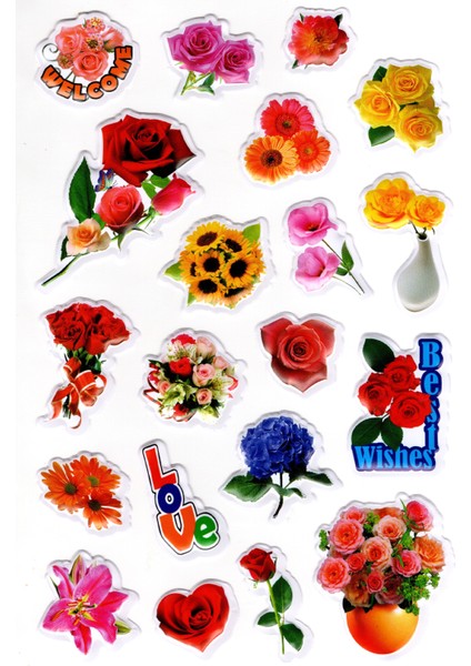 Sticker Kabartmalı A4 Boyutunda Stiker Defter, Planlayıcı ETIKET-(LIM064) - Gül Çiçek Buket fiyatları