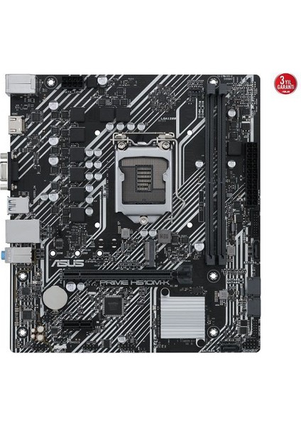 ASUS PRIME H510M-K, 2xDDR4, M.2, D-SUB, HDMI, 10-11.Nesil, LGA1200 Soket, Anakart