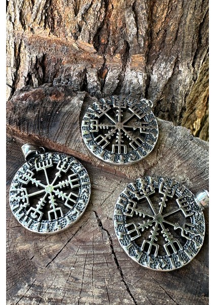 Viking Pusulası Vegvisir Model 316L Paslanmaz Çelik Kolye Ucu