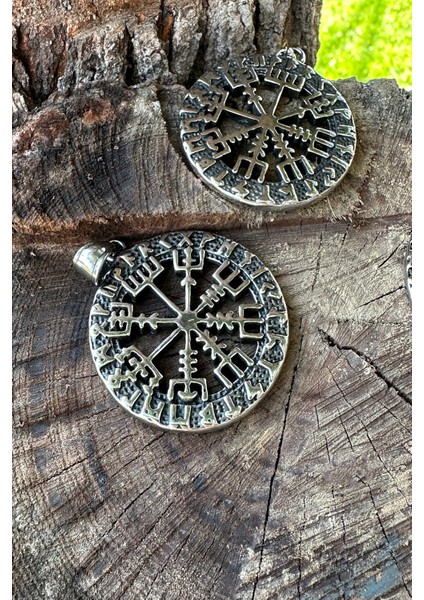 Viking Pusulası Vegvisir Model 316L Paslanmaz Çelik Kolye Ucu