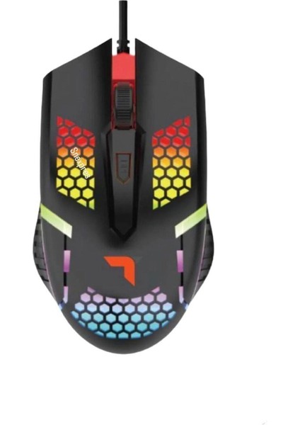 Byars-Aydınlatmalı Gaming Oyuncu Mouse Beyaz Işıklı Byarsbilişim