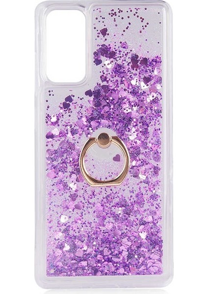 Honor 90 Kılıf Sulu Simli Yüzüklü Stand Kapak Kılıf