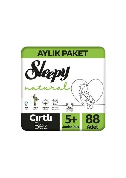 Natural Aylık Paket Külot Bez 5+ Numara Junior Plus 88 Adet